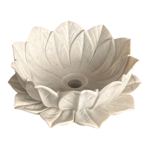 Modern Handmade Lotus Floral Vessel Sink, Countertop Vanity Basin