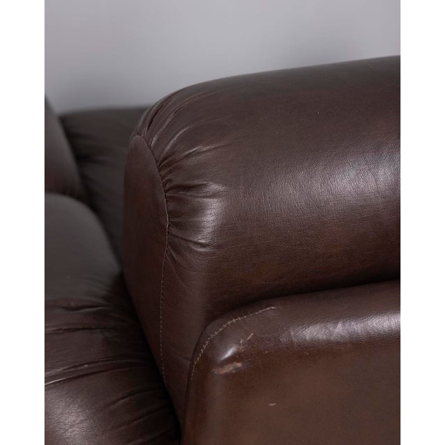 Wood Vintage Armchairs in Brown Leather from Ceriotti, 1970s, Set of 2 For Sale - Image 7 of 12