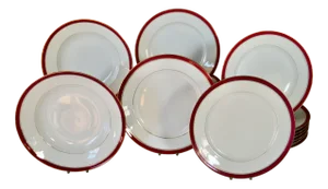 Porcelain Dinner, Soup and Dessert Plates from Limoges, 1965, Set of 24