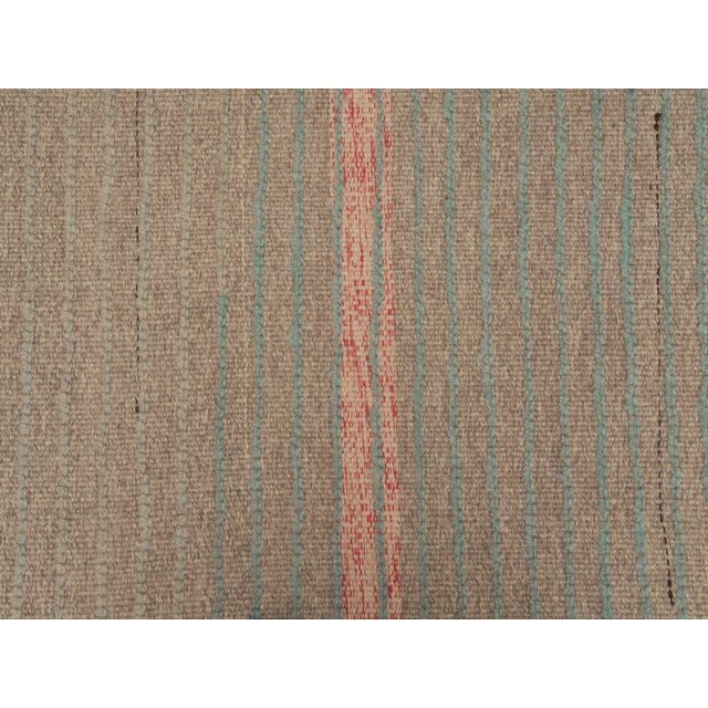 1970s Vintage Handmade Wool Cotton Beige Runner Rug For Sale - Image 10 of 11