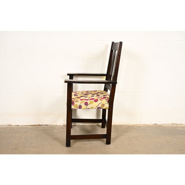 Limbert Antique Mission Oak Arts & Crafts Armchair, Circa 1910 For Sale - Image 12 of 15