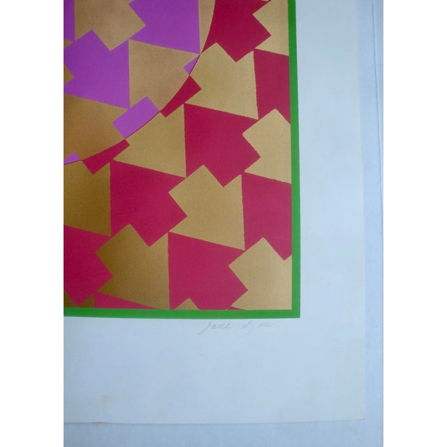 Mid 20th Century Metallic Op Art Mid-Century Silkscreen Poster in the Style of Vasarely, Escher For Sale - Image 5 of 6