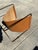 Metal Contemporary Saddle Leather & Brass Magazine Rack / Firewood Holder For Sale - Image 7 of 8