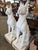 Monumental Hand-Carved White Marble Doberman Statues, Set of 2 For Sale - Image 3 of 5