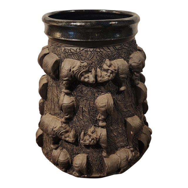 Late 20th Century Rhino Parts Leland Shaw Vase For Sale