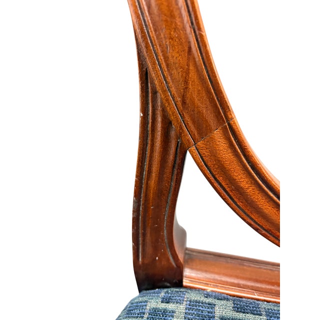 Late 20th Century Baker Furniture Historic Charleston Federal Style Carved Mahogany Shield Back Dining Chairs - A Set of 2 For Sale - Image 12 of 12