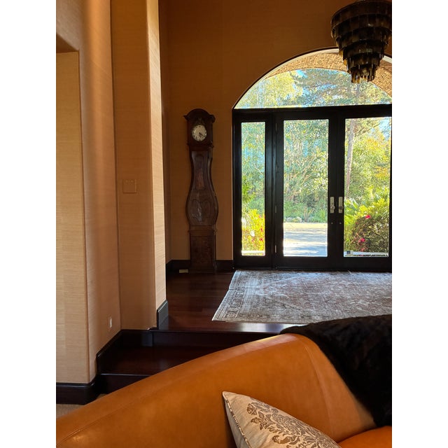 Antique French Provincial Longcase Clock With Burl Veneer — 8 Feet Tall — Rancho Santa Fe, Ca For Sale - Image 9 of 11