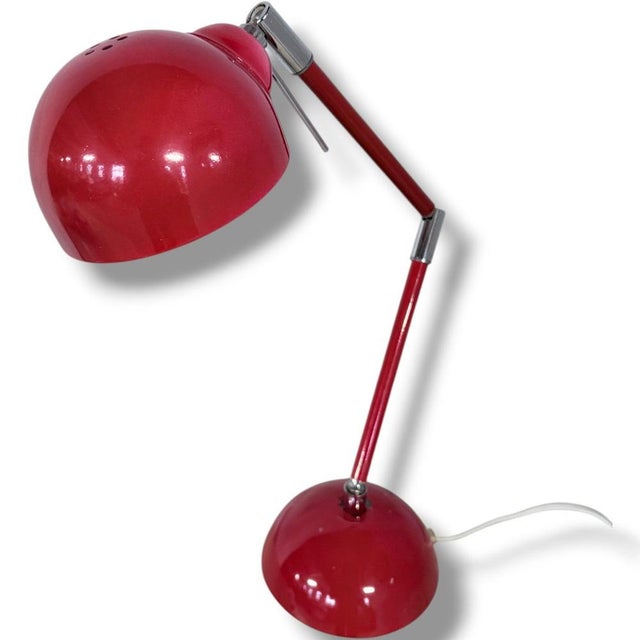 Mid-Century Modern Red Desk Lamp For Sale - Image 5 of 9