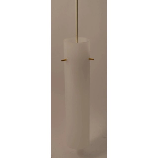 1950s Pair of Plastic Cylinder Hanging Lights For Sale - Image 5 of 7