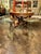 This product is a pair of round green Murano glass side tables. Featuring shimmering glass with brass details. Very...