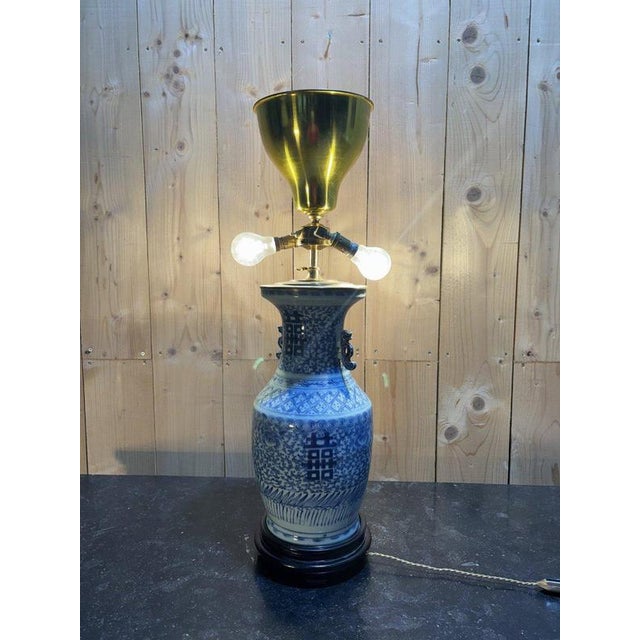 Ceramic Enamelled Porcelain Table Lamp For Sale - Image 7 of 13
