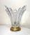 Vintage French Hand Blown Clear Glass Crystal Brass Splash Electric Table Lamp For Sale - Image 4 of 12
