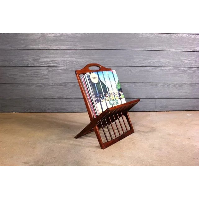 1950s Mid Century Arthur Umanoff for Washington Woodcraft Record Magazine Holder Rack For Sale - Image 5 of 9