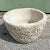 Old vintage solid stone large round bowl from India. Rustic rough texture. Wonderful for outdoor or indoor use / display....