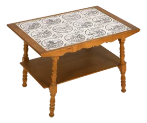 1970s Danish Oak & Tile Coffee Table