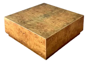 Vintage Book Matched Burl Wood Coffee Table