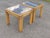 Vintage Boho Bamboo Rattan Table Set- Set of Three For Sale - Image 9 of 12
