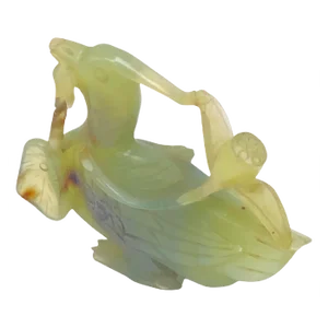 Antique Carved Jade Bird Sculpture, China, 20th-Century