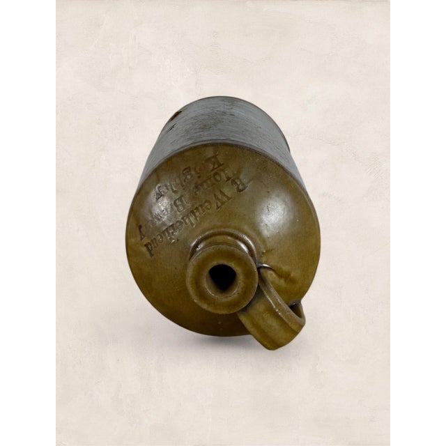Late 19th Century Antique English Weatherhead Salt-Glazed Stoneware Flagon, 1895 For Sale - Image 5 of 8