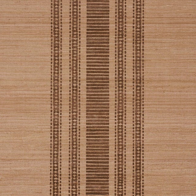 Traditional Schumacher Cassia Silk Stripe Wallcovering Wallcovering In Walnut For Sale - Image 3 of 6