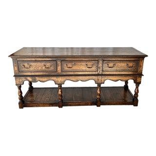 20th Century English Oak Sideboard For Sale