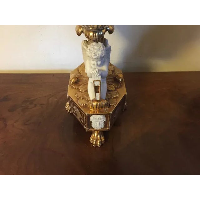 Early 19th Century Antique Early 19th Century French Empire Porcelain Corbeille Centerpiece with Angel Supports For Sale - Image 5 of 13