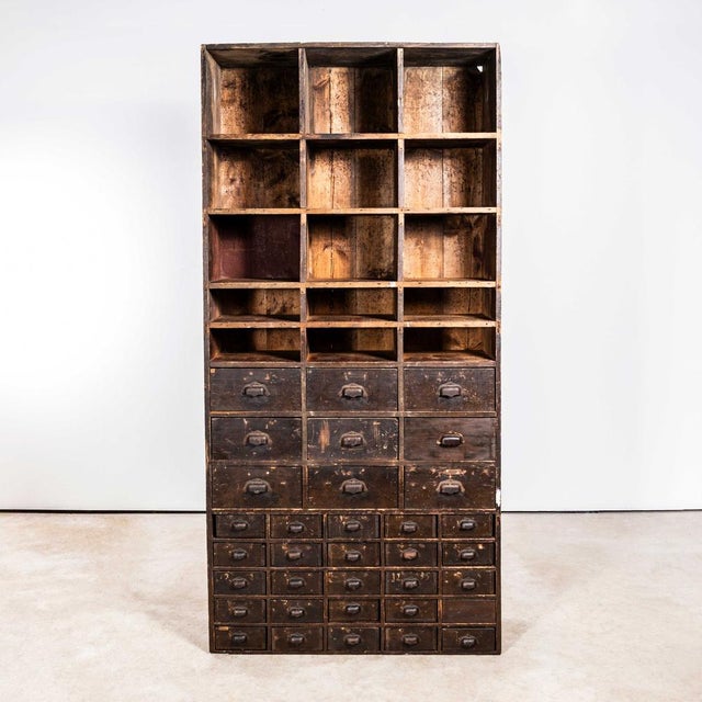 Tall French Workshop Shelving Unit, 1940s For Sale - Image 9 of 9