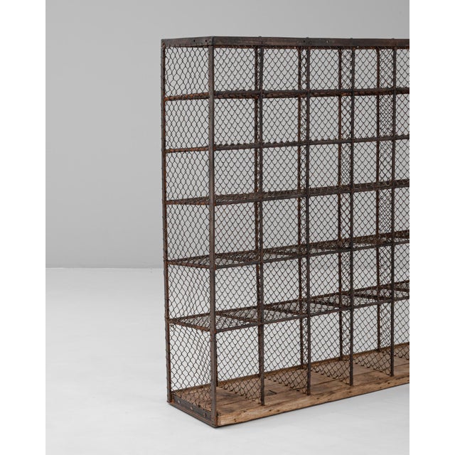 20th Century French Metal Shelf On Wooden Base For Sale - Image 4 of 18