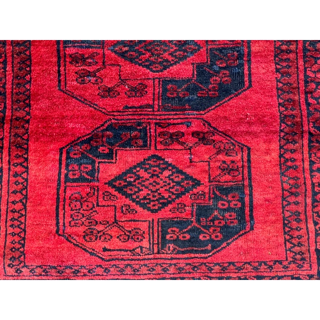 2000 - 2009 Vintage Afghan Khal Mohammad Single Column Aina Gul Bokhara Rug - 6'7" X 3'11" For Sale - Image 5 of 10