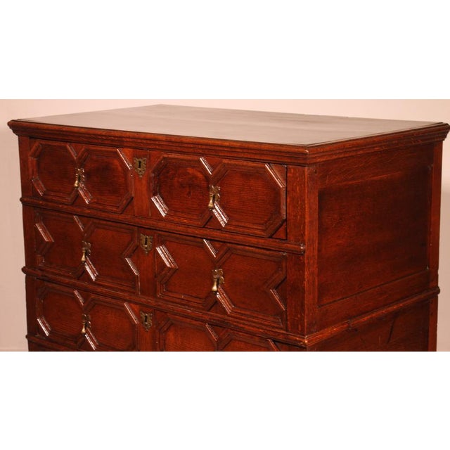 Jacobean Chest of Drawers in Oak, 17th Century For Sale - Image 10 of 13