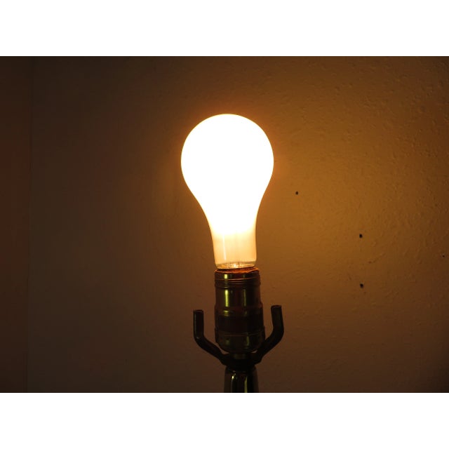 Mid Century Tony Paul for Westwood ~ Tall Walnut & Brass Table Lamp ~ Vintage Retro Designer Lighting For Sale - Image 13 of 15