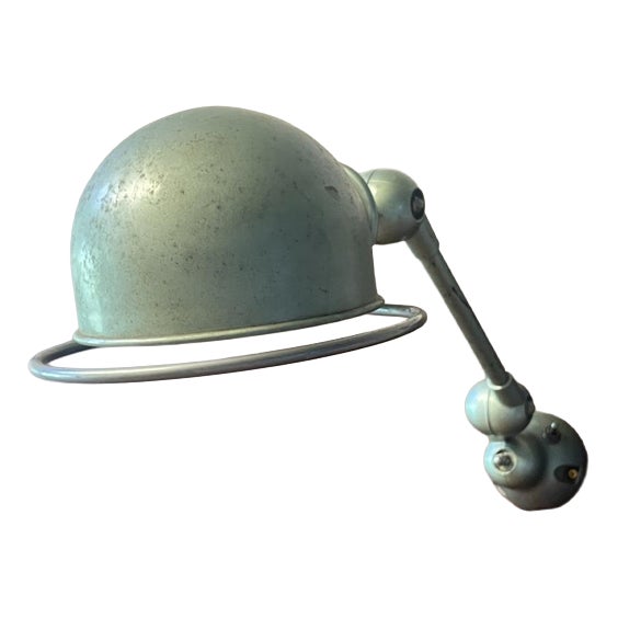 Small Vintage Green Arm Wall Light by Jean-Louis Domecq for Jielde, 1950s For Sale