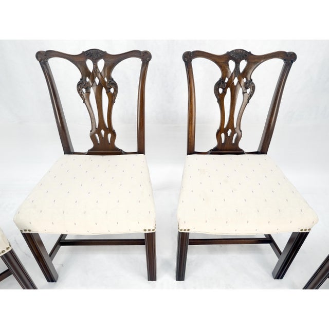 Set of 6 c1940s Mahogany Fine Carved Chippendale Style Chairs Clean!