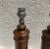 English Antique 1890's Oak English Candlesticks Silver Leaf Tops- a Pair For Sale - Image 3 of 11