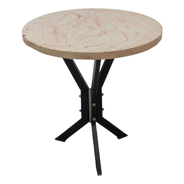 Round Outdoor Terrace Stone Top Table, France, 1930s For Sale