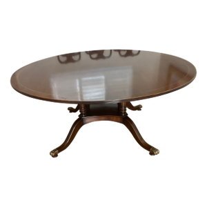 Vintage Handcrafted in England Mahogany Pedestal Dining Table