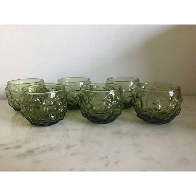 Mid 20th Century Vintage Green Small Glasses Set of 6 For Sale - Image 5 of 5