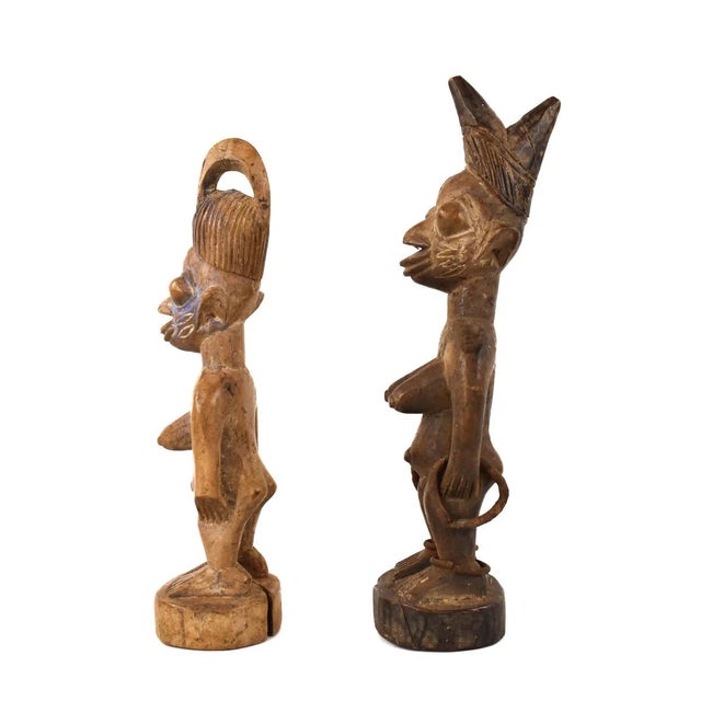 Ibeji figures, carved by the Yoruba people of Nigeria, are wooden twin sculptures holding cultural significance in Yoruba...