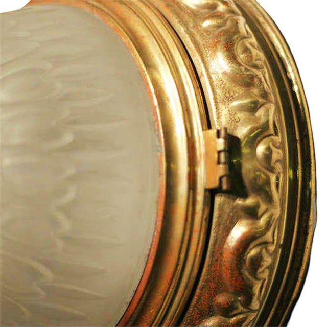 Traditional 1930s Empire Style Bronze Dome Ceiling or Wall Light Fixtures, Pair For Sale - Image 3 of 7