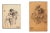 Maurice Berdon, Figures, Mid-20th Century, Pencil Drawing For Sale