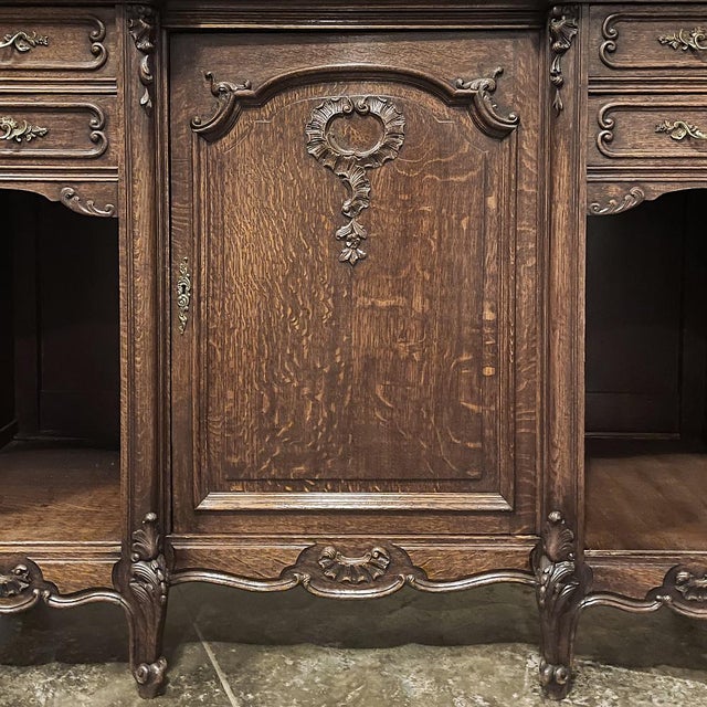 Antique French Louis XV Display Buffet With Travertine Top For Sale - Image 14 of 18