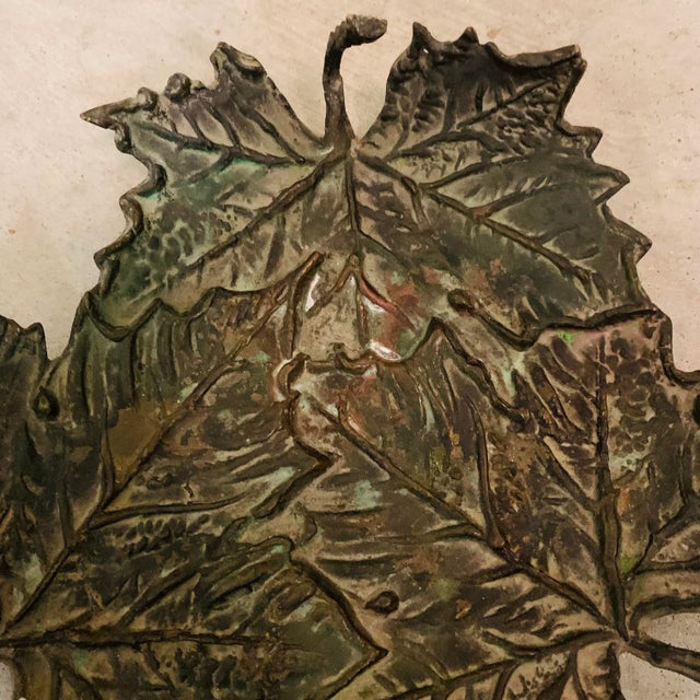 Vintage Metal Maple Leaf Tray For Sale - Image 4 of 12