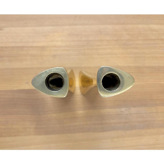 Swedish Brass Candleholders by Karl Erik Ytterberg for BCA Eskilstuna, 1960s, Set of 2 For Sale - Image 6 of 10
