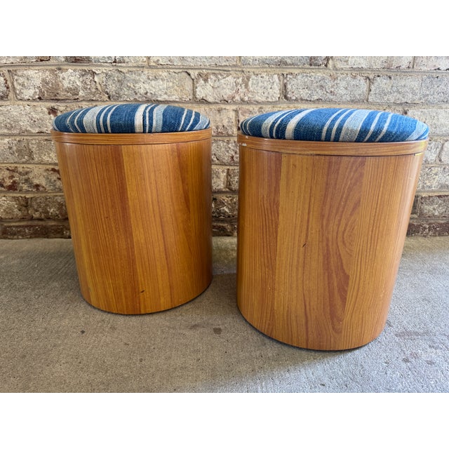 Pair of Vintage Wooden Storage Stools For Sale - Image 9 of 18