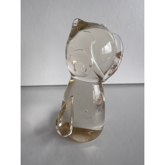 1970s Hand-Blown Glass Owl Paper Weight For Sale - Image 9 of 9