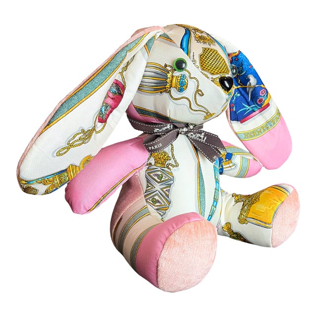 Hermes Qu'Importe Le Flacon Vintage Silk Scarf Clever Bunny For Sale