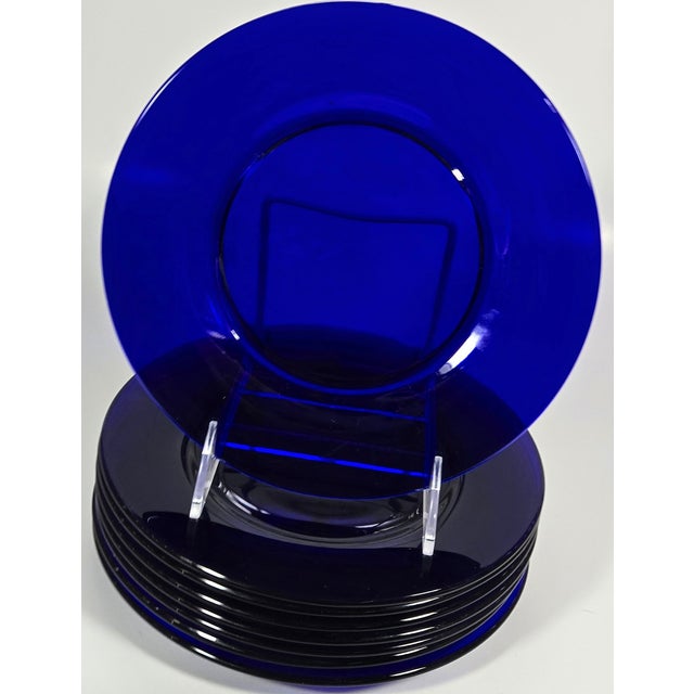 Modern Italian Cobalt Salad Plates- Set of Eight For Sale - Image 3 of 7