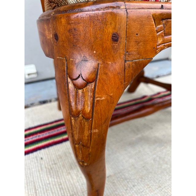 Antique Country French Provincial Carved Armchair, 18th Century For Sale - Image 6 of 12