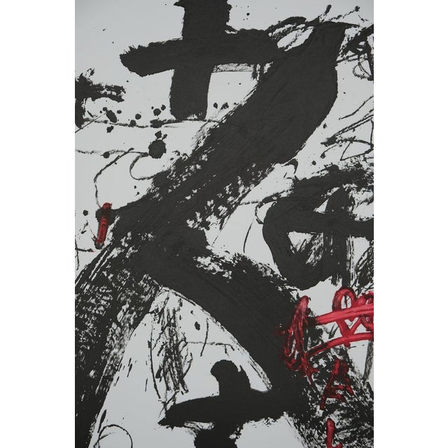 Antoni TAPIES (1923-2012) Abstract Composition Original color lithograph poster On poster paper, 51 x 75 cm (approx. 20 x...