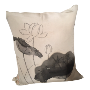 Antique Asian Textile Fukusa Pillow Handpainted and Signed Mid to Late 1800